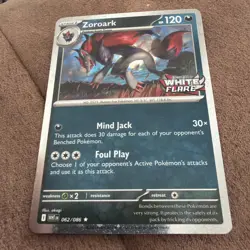 Pokemon Card Zoroark 062/086 White Flare Stamped Promo Cosmos Holo - Image 1