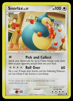 Pokemon Card - Snorlax Rising Rivals 33/111 Rare - Image 1