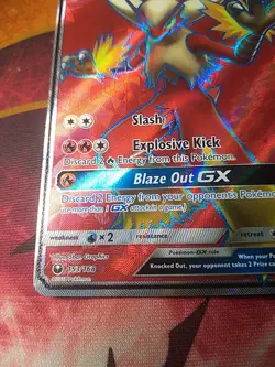 Pokemon TCG Blaziken GX Full Art Holo Ultra Rare Card 153/168 Celestial Storm NM - Image 3