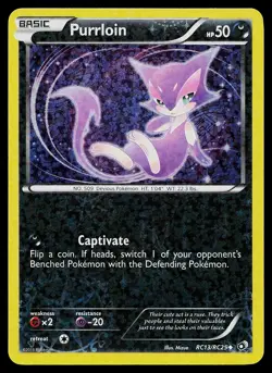 Pokemon Card - Purrloin Legendary Treasures: Radiant Collection RC13/RC25 Holo - Image 1