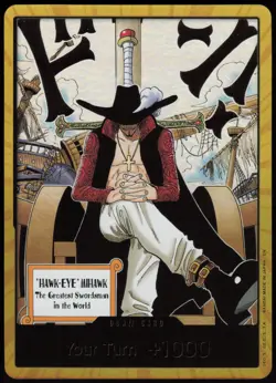 DON!! Card (Dracule Mihawk) (Gold) DON!! The Azure Sea's Seven NM - Image 1