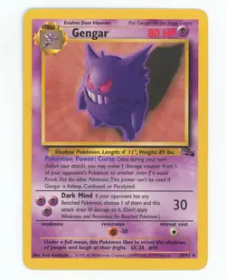 Gengar 20/62 Rare Fossil Pokemon Moderately Played - Image 1