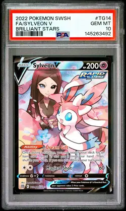2022 Pokemon Brilliant Stars # TG14 Full Art Sylveon V PSA 10 GEM MINT Free Ship - Image 1