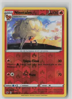 Ninetales 023/202 Rare Sword & Shield Pokemon Reverse Holo NM - Image 1