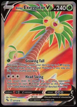 Alolan Exeggutor V (Full Art) Ultra Rare Pokemon GO 071/078 NM - Image 1
