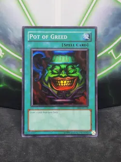 Yugioh Pot of Greed DB1-EN134 Super Rare VLP/NM - Image 1