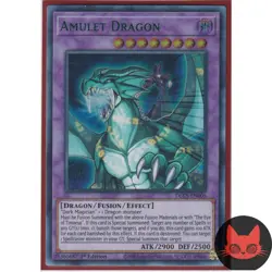 Yugioh Amulet Dragon DLCS-EN005 Green Ultra Rare 1st Edition NM - Image 1