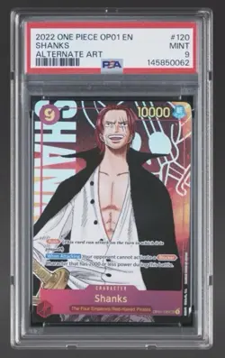 One Piece CCG Shanks Romance Dawn SEC Alt Art PSA 9 - Image 1