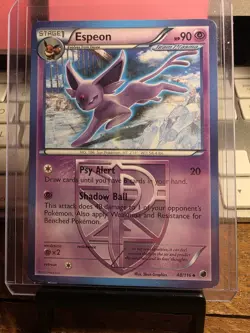 1x Single Pokemon Espeon 48/116 Team Plasma Freeze Non-Holo MP Card - Image 3