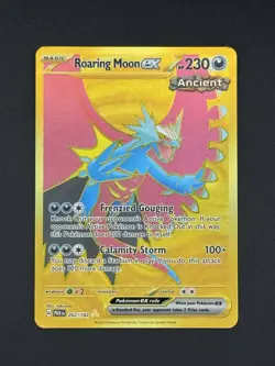 Pokemon Card TCG - Roaring Moon ex 262/182 Hyper Rare Gold Paradox Rift NM - Image 1