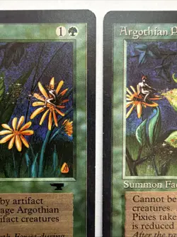 x2 Argothian Pixies Antiquities MTG Magic The Gathering LP Vintage 1994 - Image 3