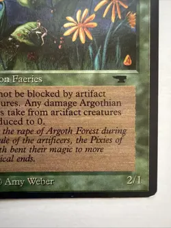 x2 Argothian Pixies Antiquities MTG Magic The Gathering LP Vintage 1994 - Image 5