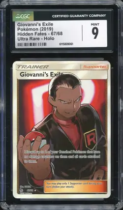 Pokemon CGC 9 Giovanni's Exile Ultra Rare 2019 67/68 Hidden Fates English - Image 1