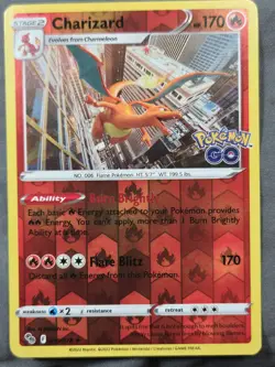 Charizard Reverse Holo Holo Rare Pokemon GO 010/078 NM - Image 1