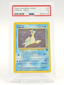 1999 POKEMON FOSSIL #10 LAPRAS-HOLO PSA 5 - Image 1