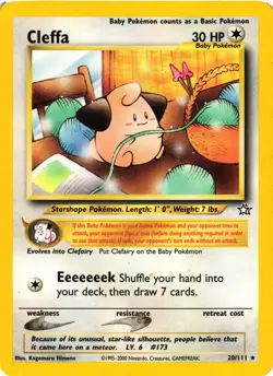 Pokemon TCG Cleffa 20/111 Neo Genesis Regular Unlimited LP - Image 1