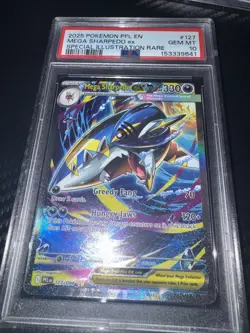 2025 POKEMON PHANTASMAL FLAMES 127/094 MEGA SHARPEDO EX GEM MT PSA 10 - Image 1