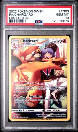 Charizard #TG03 2022 Pokemon Sword & Shield Lost Origin PSA 10 250001 - Image 1