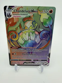 Pokemon Chandelure VMAX (Secret) 265/264 Swsh08: Fusion Strike Holo (NM) - Image 1