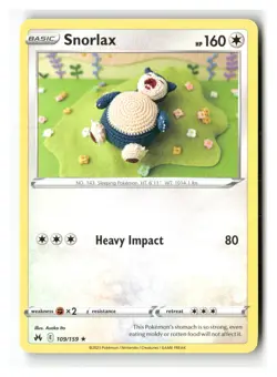 Snorlax 109/159 Rare Crown Zenith Pokemon Near Mint - Image 1