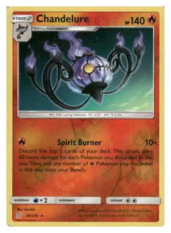 Chandelure 30/236 Holo Rare Unified Minds Pokemon Reverse Holo Moderately Played - Image 1