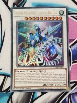 YUGIOH CRYSTAL CLEAR WING SYNCHRO DRAGON LED8-EN005 ULTRA RARE 1ST EDITION - Image 1