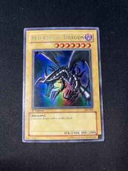 Yugioh - Red Eyes B Dragon SDJ-001 Ultra Rare 1st Edition Original Vintage Black - Image 1