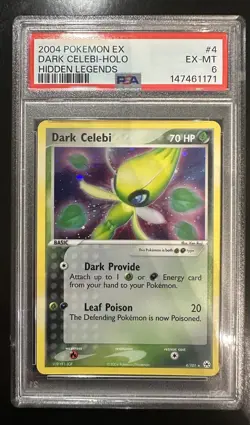 Pokemon TCG Dark Celebi Holo Rare Card #4/101 Hidden Legends Series PSA 6 - Image 1
