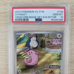 PSA 10 Chansey 130/SV-P KOLEKTOR SV6 Indonesian Stamped Center Pokemon Card - Image 3