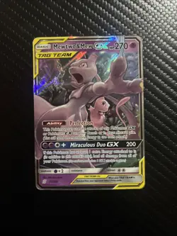 Mewtwo & Mew GX 71/236 Ultra Rare TAG TEAM Holo Sm-Unified Minds Pokemon Card - Image 1