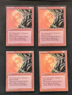 4 x Pyroclasm #214 - Ice Age Playset MTG Magic The Gathering VLP/NM See Pics - Image 1