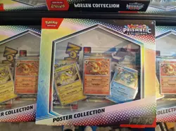 Prismatic Evolutions 3 Pack Poster Collection Scarlet & Violet Pokemon Cards New - Image 1