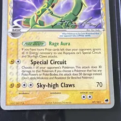 Pokemon TCG Rayquaza EX 97/101 Rare Delta Species World Championships 2007 - Image 3