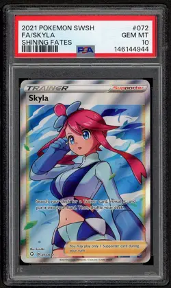 Pokemon Skyla Shining Fates Full Art #072 PSA 10 Gem Mint - Image 1