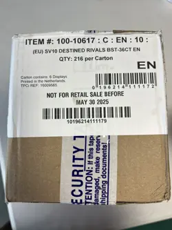 Pokemon Tcg Destined Rivals Booster Box Sealed Case| 6 Booster Boxes of 36 Pack - Image 1