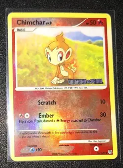 Pokemon Chimchar 2007 Burger King Promo Reverse Holo – Diamond & Pearl Stamp LP - Image 1