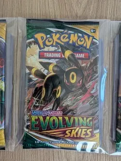 Pokemon TCG Sword & Shield Evolving Skies Art Set Booster Pack x4 Sealed - Image 3