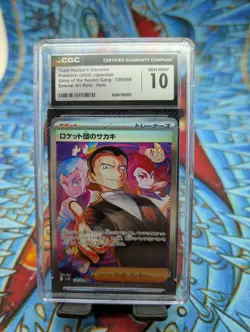 CGC 10 Team Rocket's Giovanni SAR 129/098 Glory of Team Rocket sv10 Pokemon - Image 1