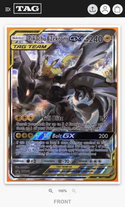 PIKACHU & ZEKROM GX 2019 POKEMON SUN & MOON BLACK STAR PROMOS #SM168 TAG 10 - Image 4