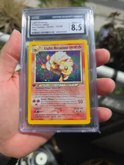 2002 Pokemon Neo Destiny Light Arcanine CGC 8.5 1st Edition Vintage Swirl #12 - Image 1