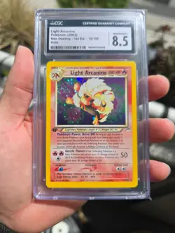 2002 Pokemon Neo Destiny Light Arcanine CGC 8.5 1st Edition Vintage Swirl #12 - Image 3