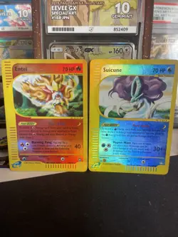 Pokemon TCG Suicune & Entei 10/147 37/147 Reverse Holos MP/HP Bundle x2 - Image 1
