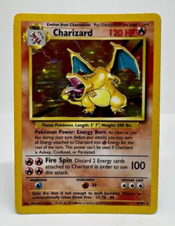 Rare Black Dot Error ⚫ Charizard 4/102 Base Set Holo Pokemon Card 1999 HP - Image 1