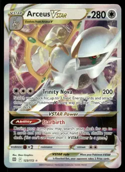 Pokemon Cards Arceus VSTAR 123/172 Brilliant Stars Holo VSTAR Rare NM - Image 1