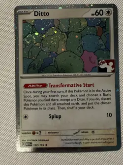 SWIRL🌀💫 Ditto 132 Pokemon Prize Pack 6 Promo Pokemon Card Play Stamp MEW - Image 1