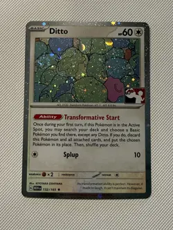 SWIRL🌀💫 Ditto 132 Pokemon Prize Pack 6 Promo Pokemon Card Play Stamp MEW - Image 3