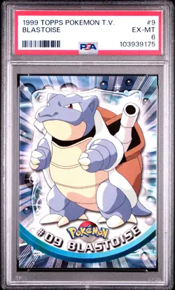 1999 TOPPS POKEMON TV #9 BLASTOISE PSA 6 - Image 1