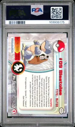 1999 TOPPS POKEMON TV #9 BLASTOISE PSA 6 - Image 2