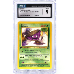 CGC 9 Pokemon Card Grimer 57/82 1.Edition Team Rocket English Karte [9] - Image 1