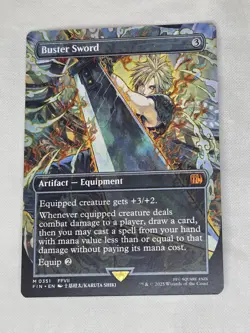Buster Sword Full Art Borderless Mythic Rare Magic The Gathering Final Fantasy - Image 1